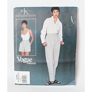 Vintage Vogue Sewing Pattern 1379 Calvin Klein Pants Shorts Size 8 10 12 Uncut